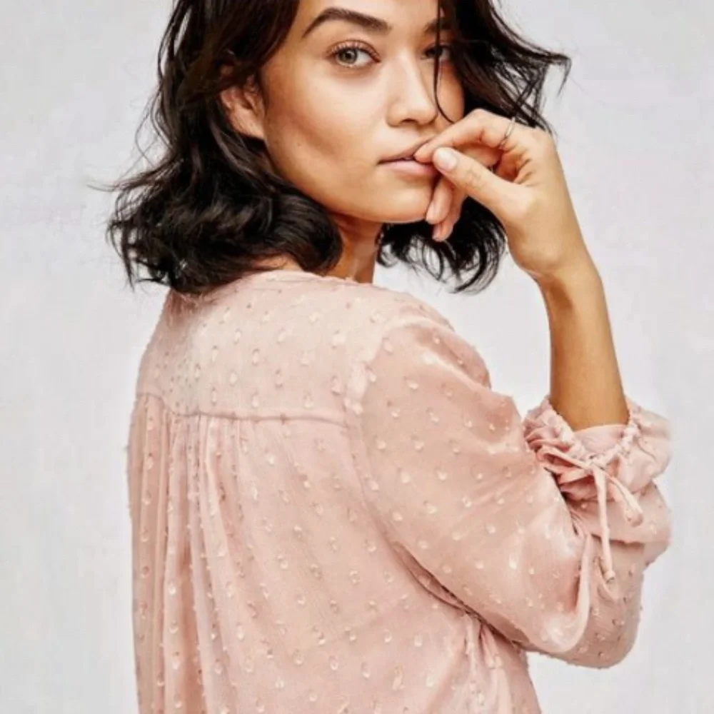 Free People Blush Daliah Swiss Dot‎ Mini Dress